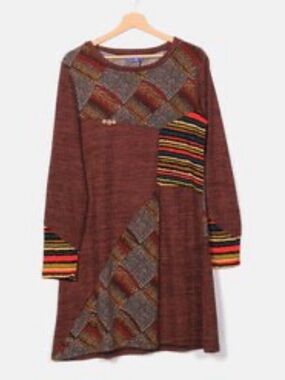 Fall brown/ burgundy sweater dress. Size medium